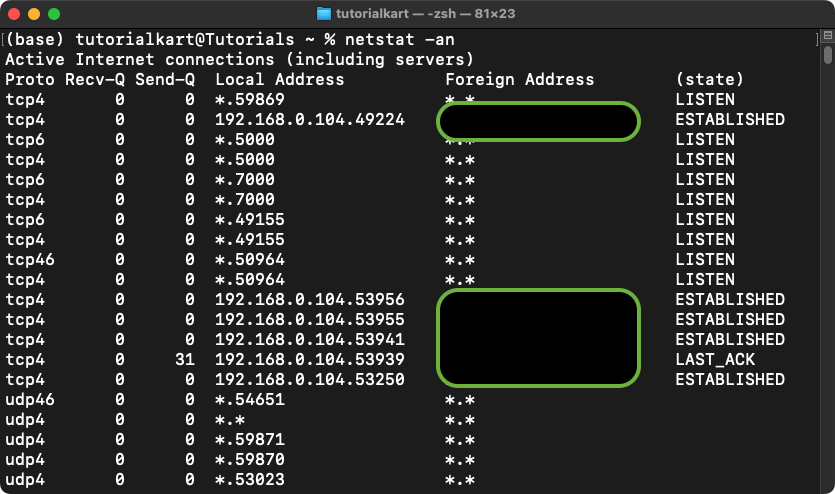 Check Network Connections Using Netstat - Checking Open Ports